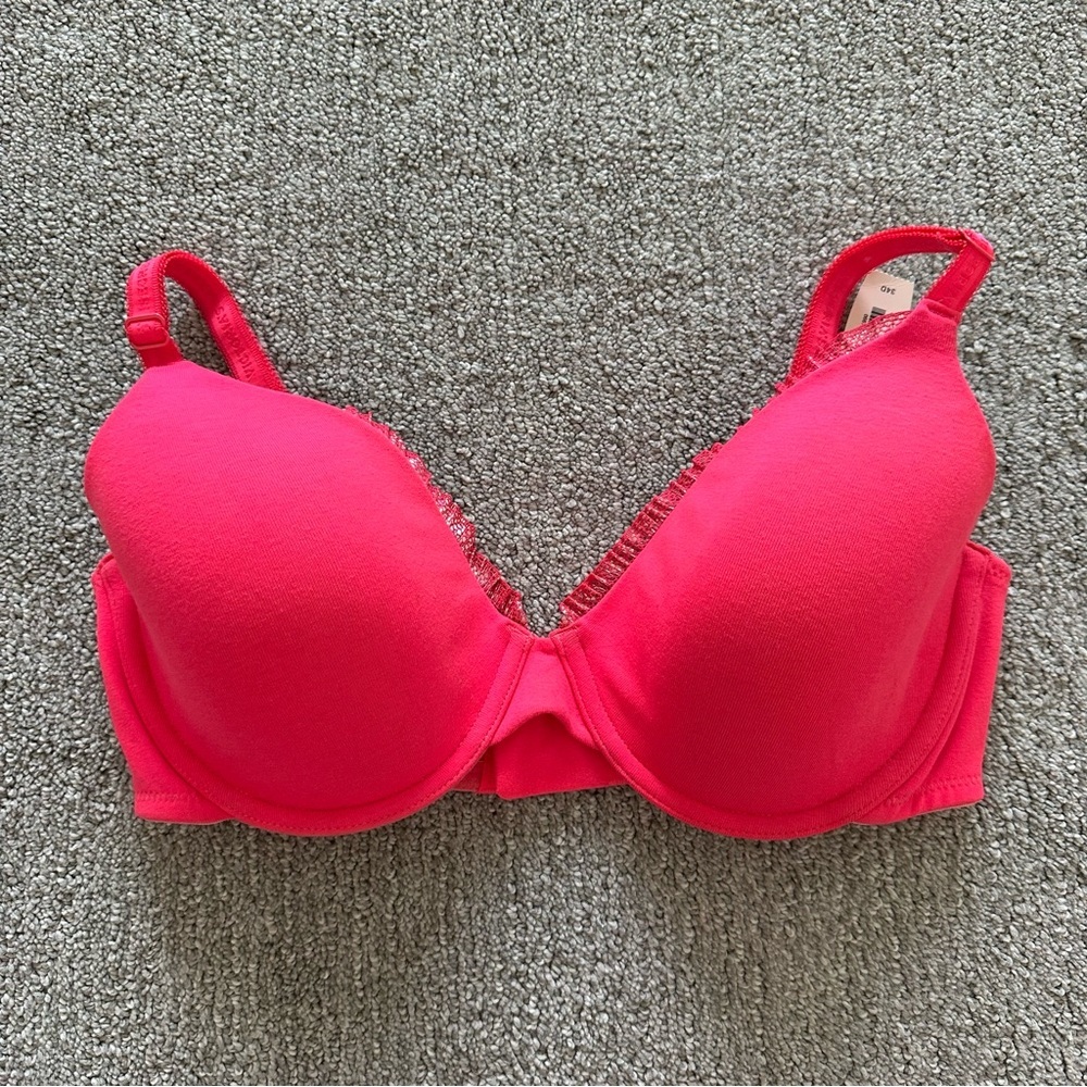 Victoria's Secret‎ Cotton Lined Perfect Coverage Pink Size 34D